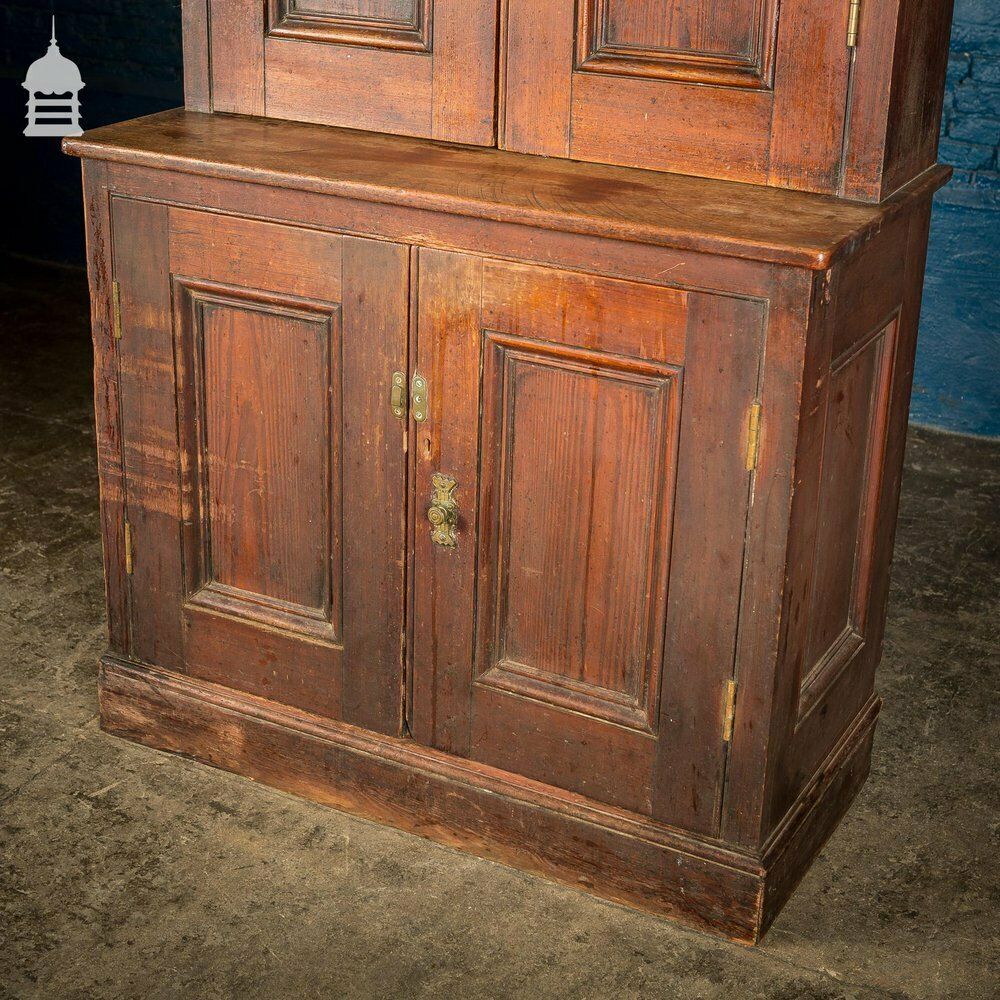 19th C Pitch Pine Pharmacy Sideboard Dresser With Scumble Finish photo vinterior