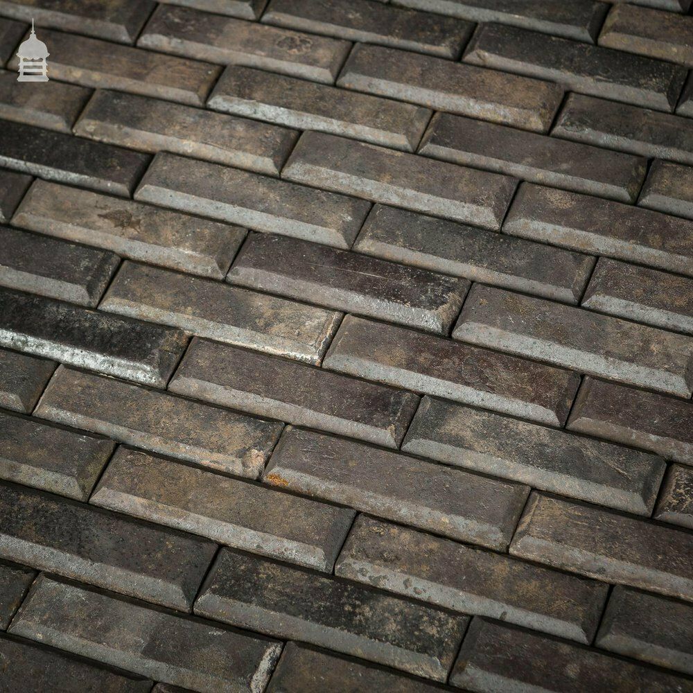 photo vintage Batch Of 580 Narrow Victorian Staffordshire Blue Clinker Pavers   4 ½ Square Metres