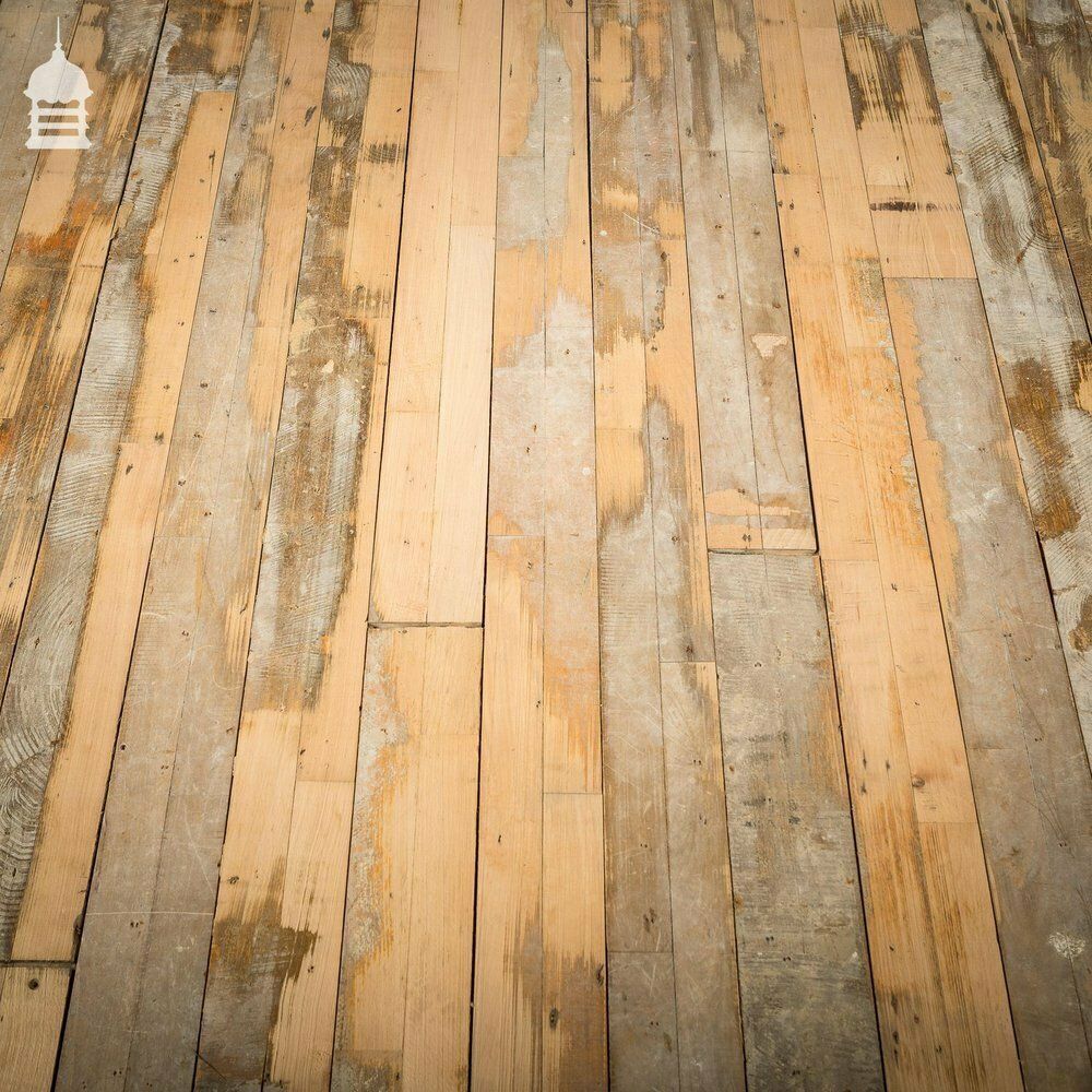 6000.0 Batch Of 51 Square Metres Of 20th C Skimmed Beech Tongue & Groove Floorboard photo