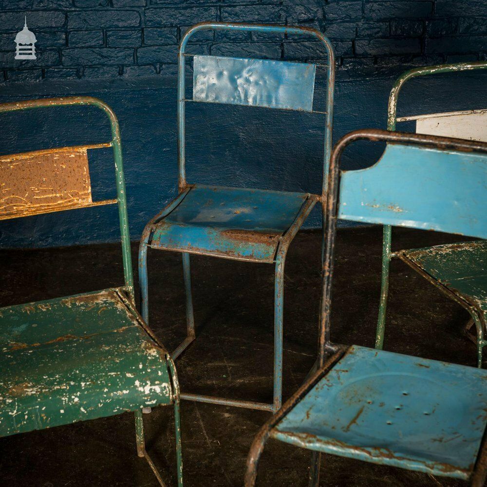 Set Of 10 Metal Industrial Chairs From Indonesia photo Furniture