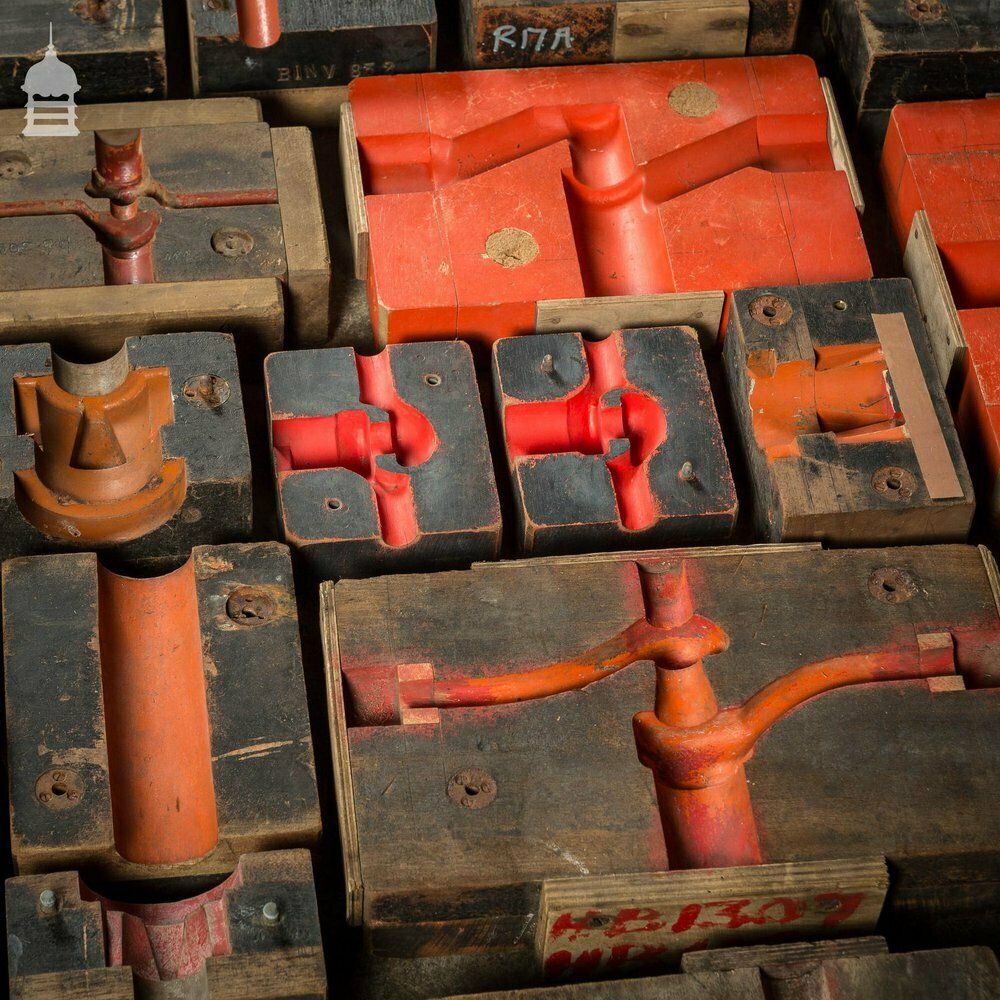 Home Decor Collection Of 60 Black And Red Industrial Factory Foundry Moulds photo