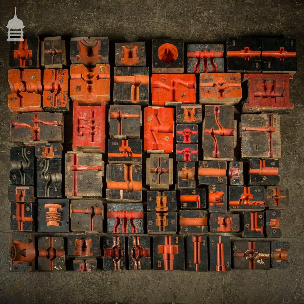 photo vinterior Collection Of 60 Black And Red Industrial Factory Foundry Moulds