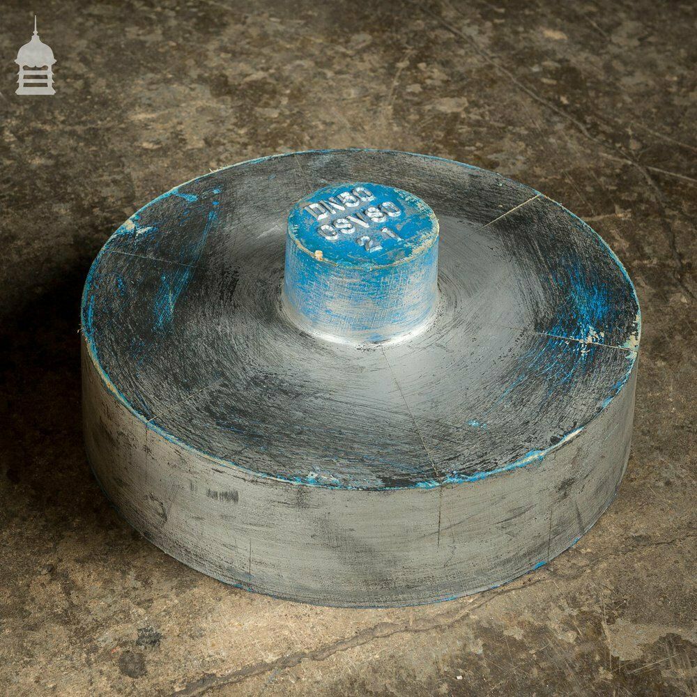 Set Of 3 Blue Silver And Black Industrial Factory Foundry Moulds photo for sale