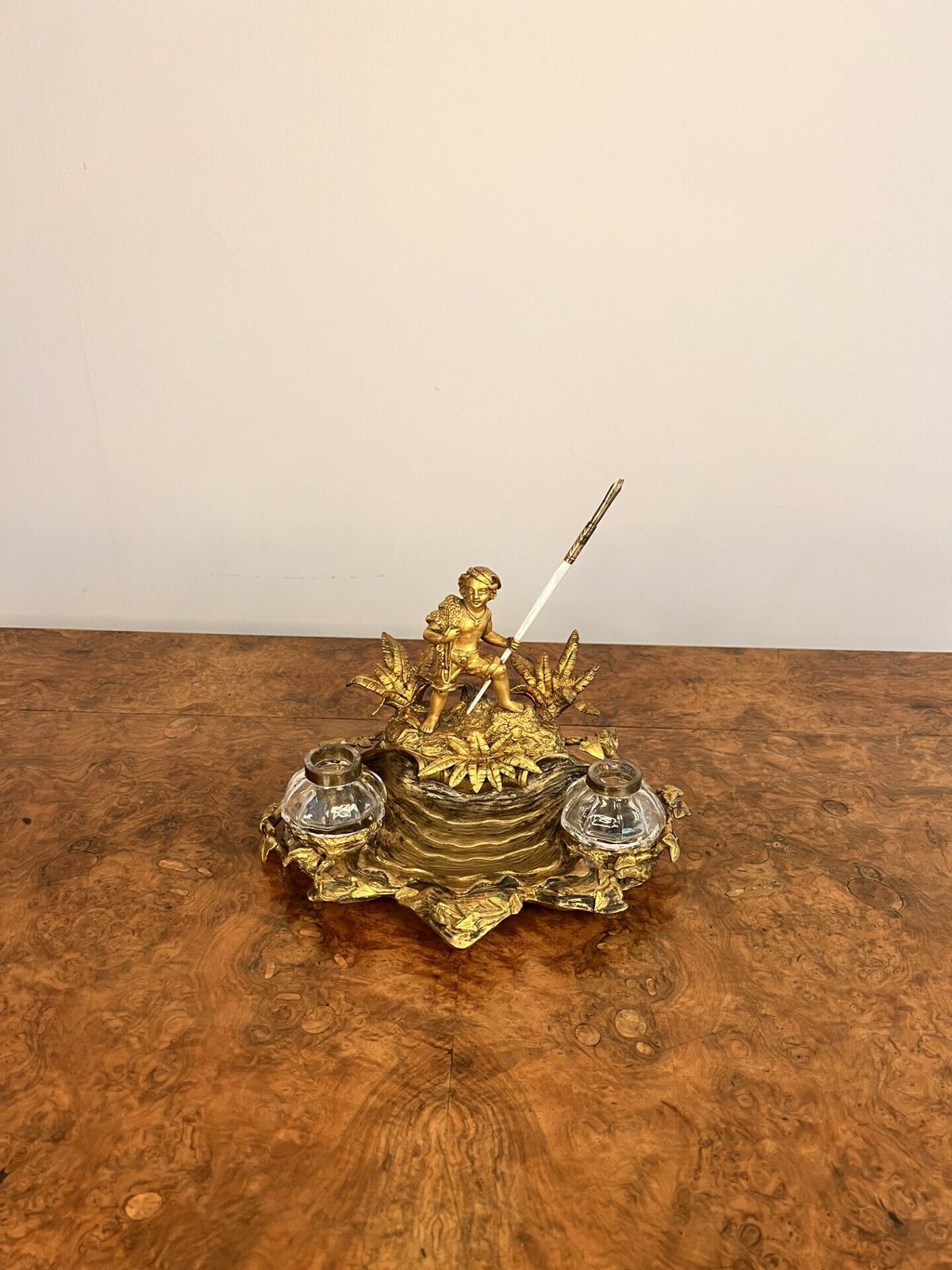 Stunning Quality Antique French Ormolu Desk Set photo buy
