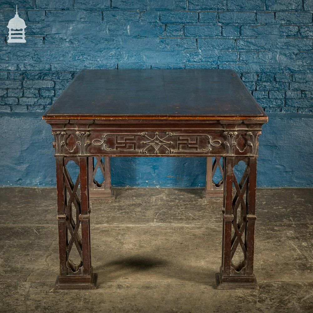 photo for sale Circa 1900 Chippendale Revival Hardwood Sideboard Table From The Baroda Residency In India