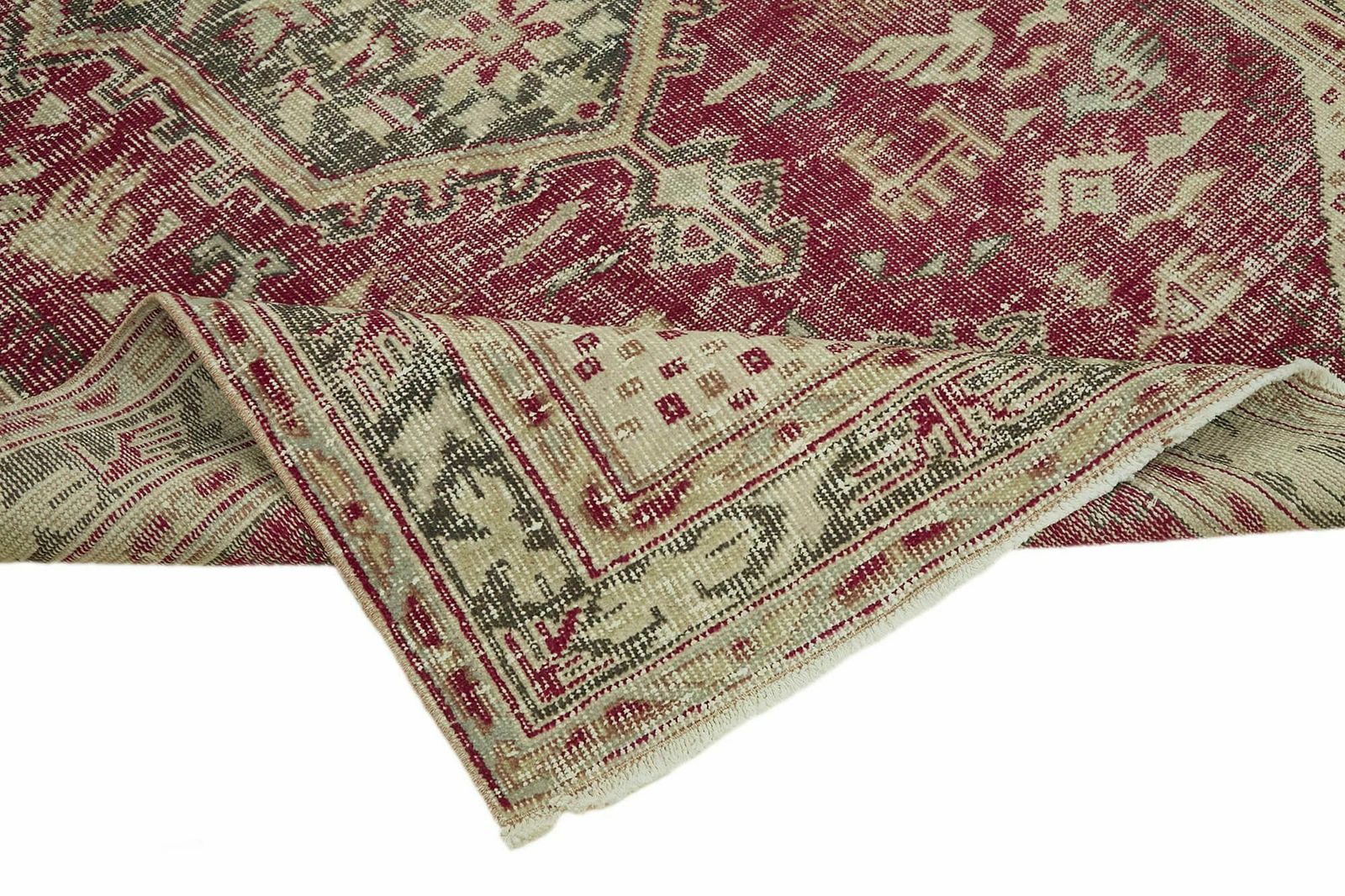 Handmade Anatolian Beige Turkish Vintage Area Rug 162 Cm X 260 Cm photo vinterior