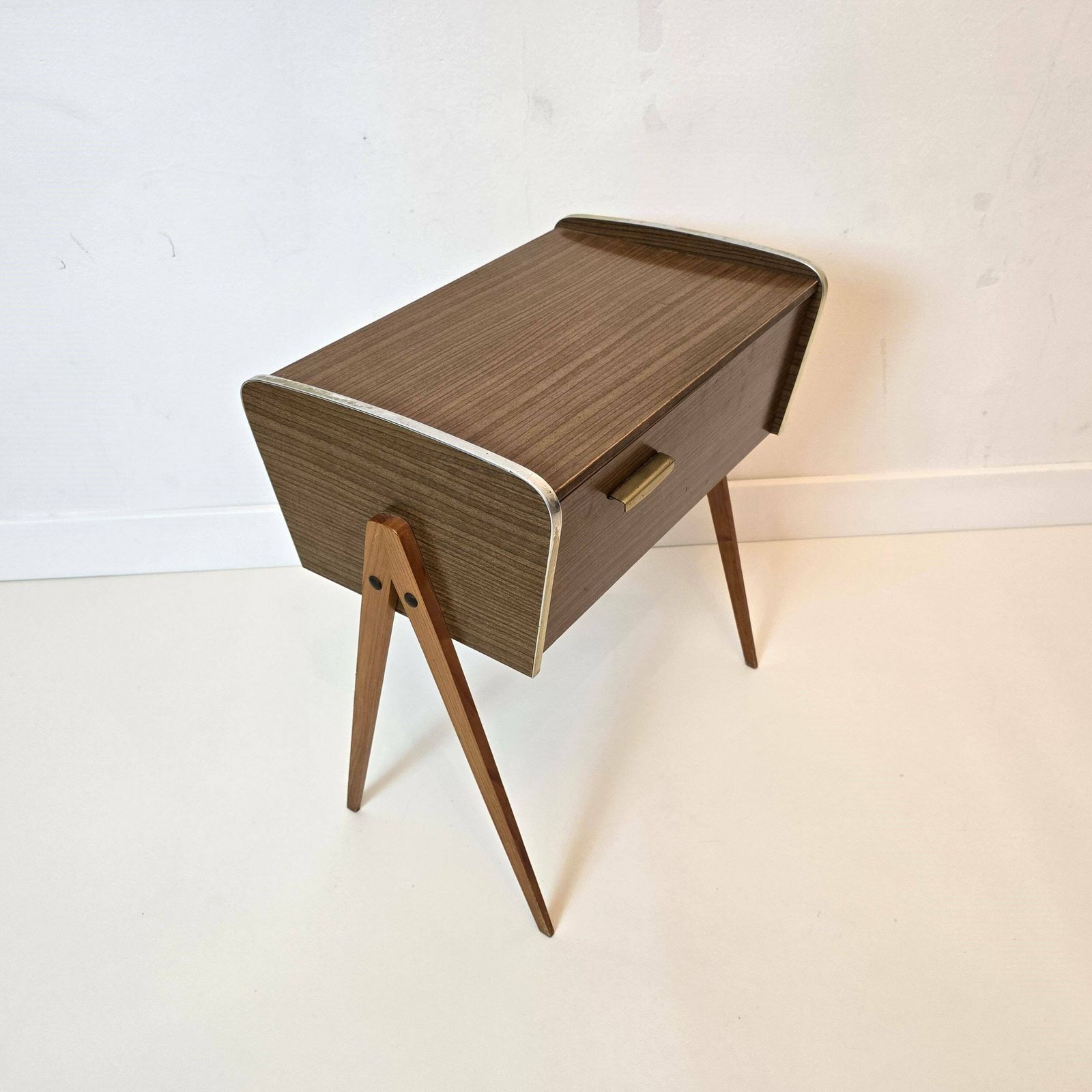 Vintage Mid Century Modern Sewing Box Bedside Table Side Table 60s