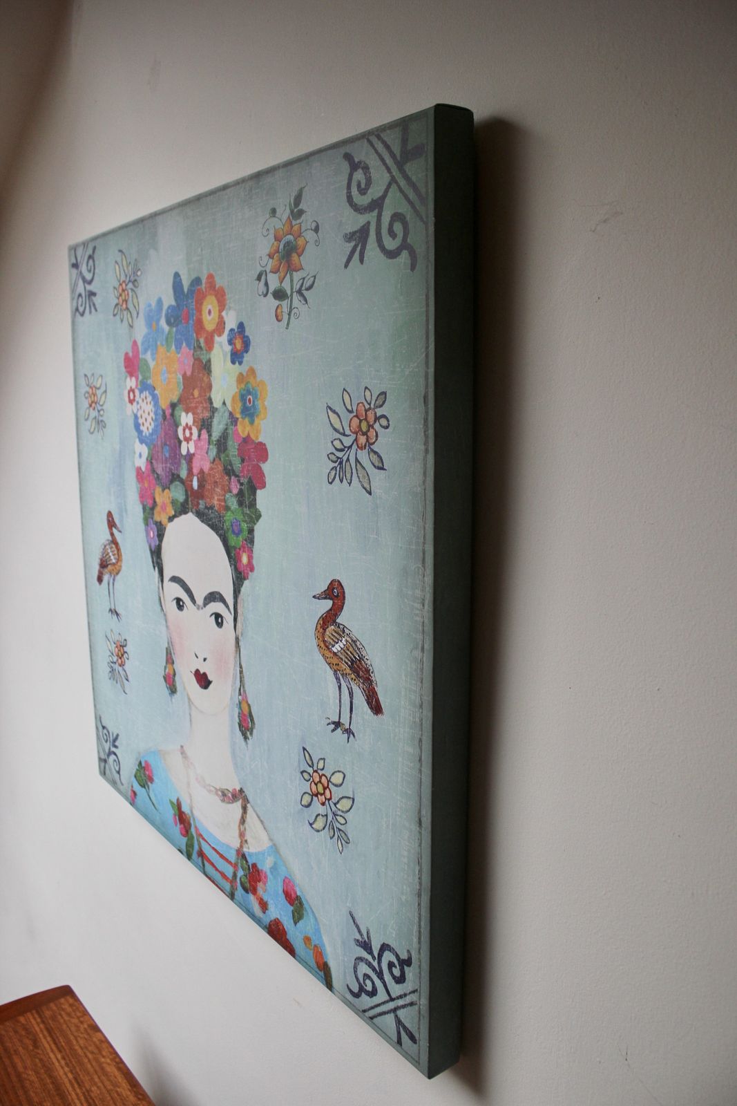 photo furniture Large Canvas Print Depicting The Famous Mexican Artist Frida Kahlo