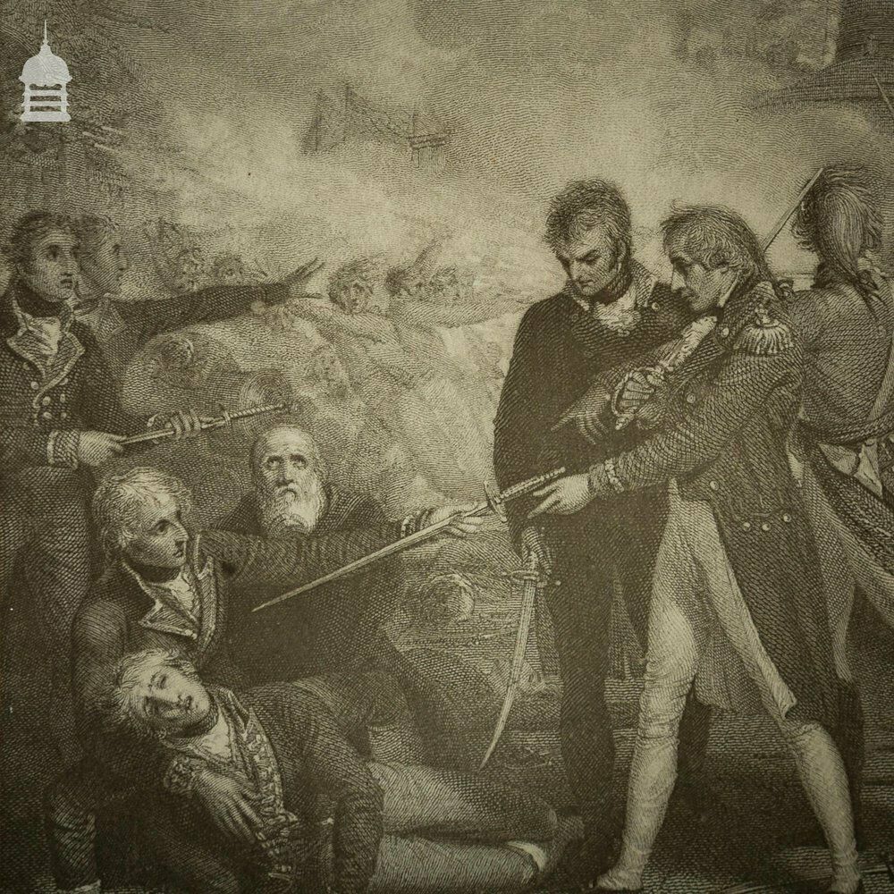 19th C Engravings Of Maritime Battle Scenes In Later Frame photo buy