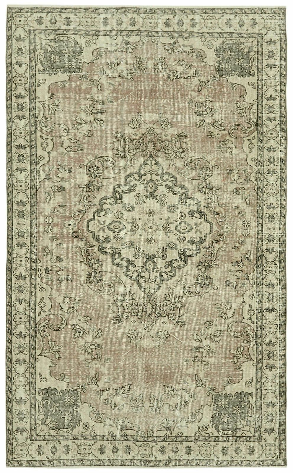 5x8 Beige Turkish Vintage Area Rug   41834