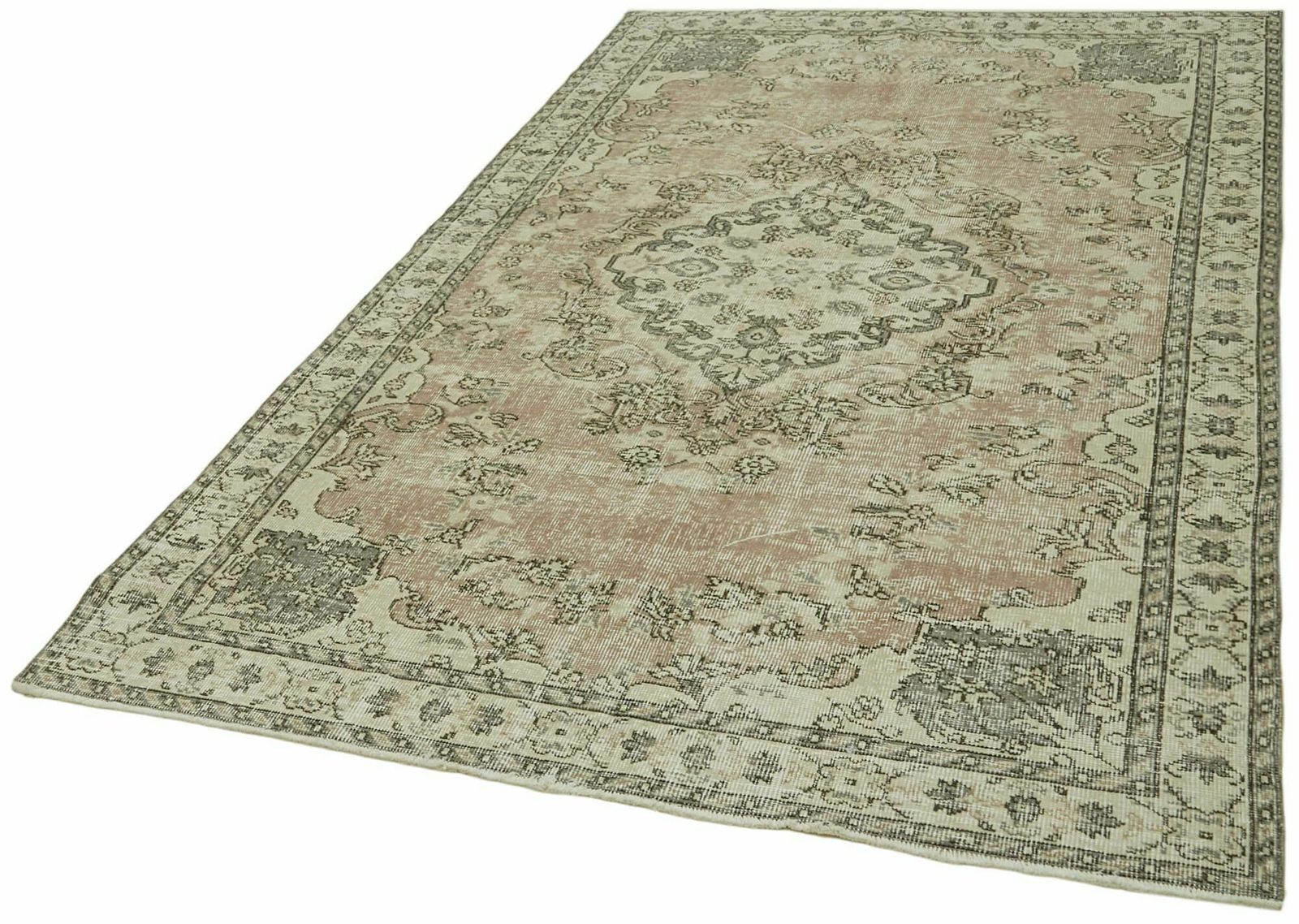 5x8 Beige Turkish Vintage Area Rug   41834 photo for sale