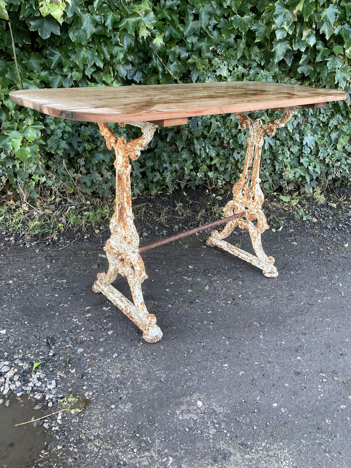 Victorian Country Cast Iron Leg With A Mahogany Top Garden Table photo for sale