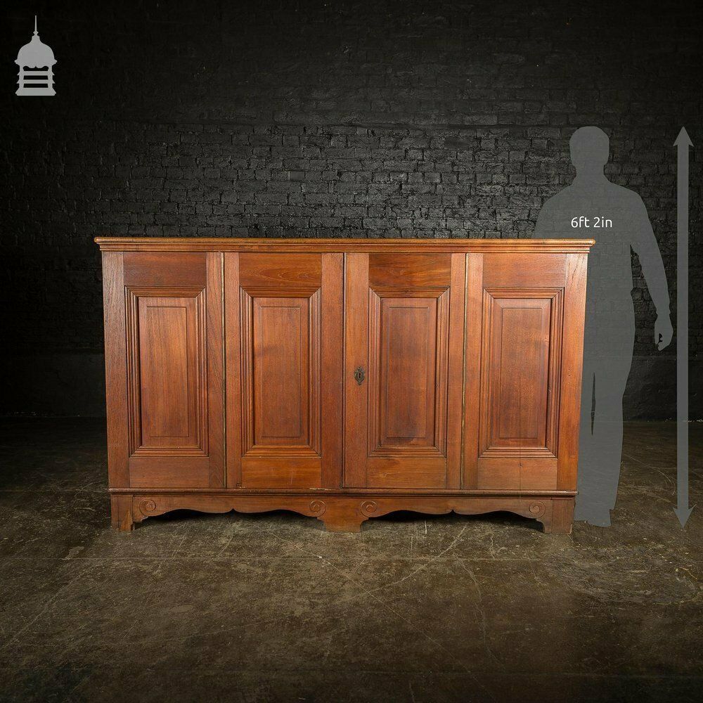 photo for sale 19th C Large Scale Teak Ecclesiastical Vestment Drawers Featuring Raised Moulded Panels On All Sides