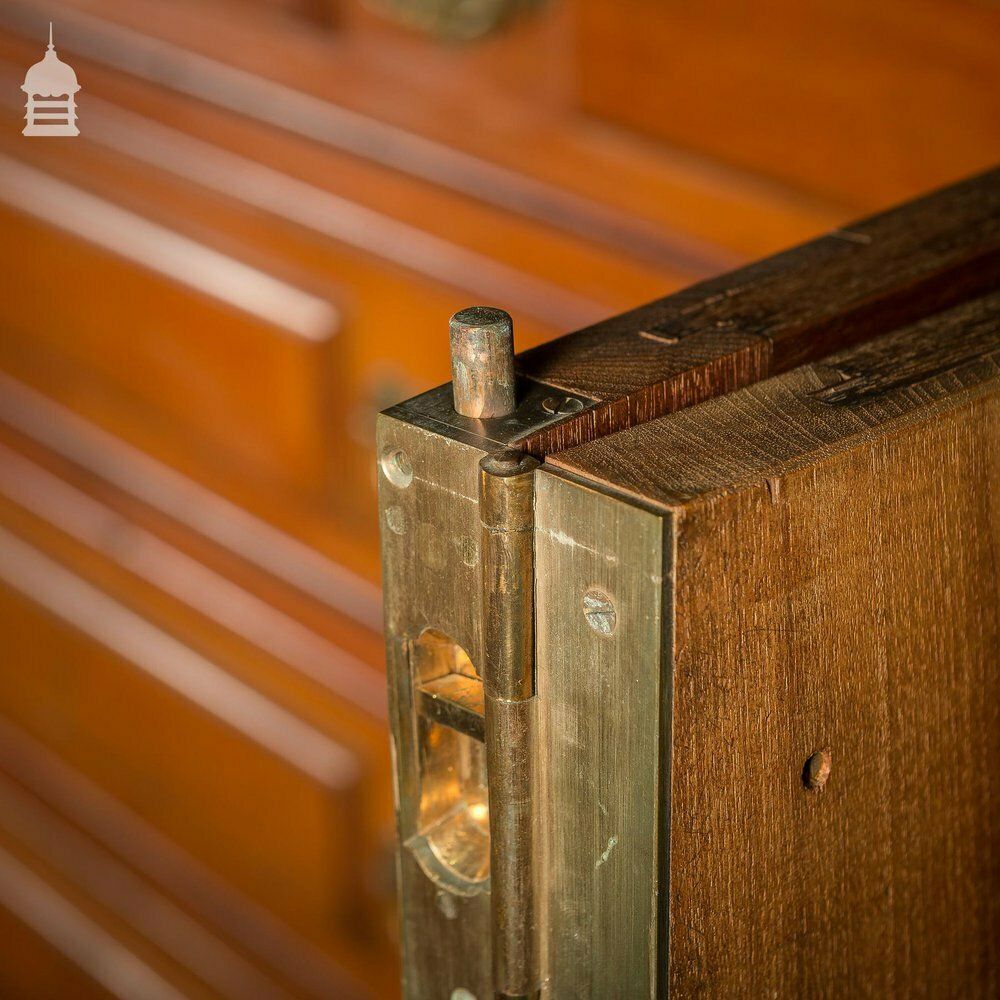 photo vinterior 19th C Large Scale Teak Ecclesiastical Vestment Drawers Featuring Raised Moulded Panels On All Sides