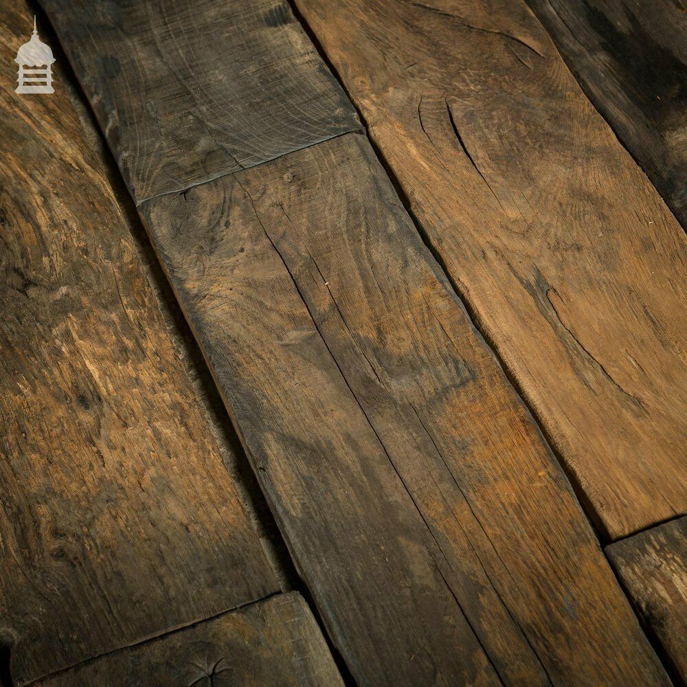 Batch Of Short Length Norfolk Broads Black Bog Oak Floor Board Wall Cladding 8.5 Square Metres photo vinterior