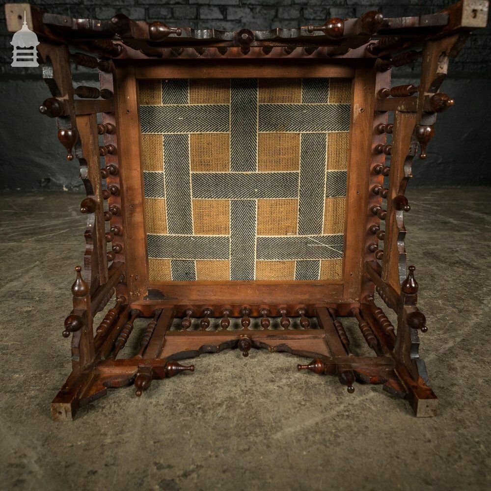 19th C Aesthetics Movement Mahogany Footstool With Turned Detail photo vinterior