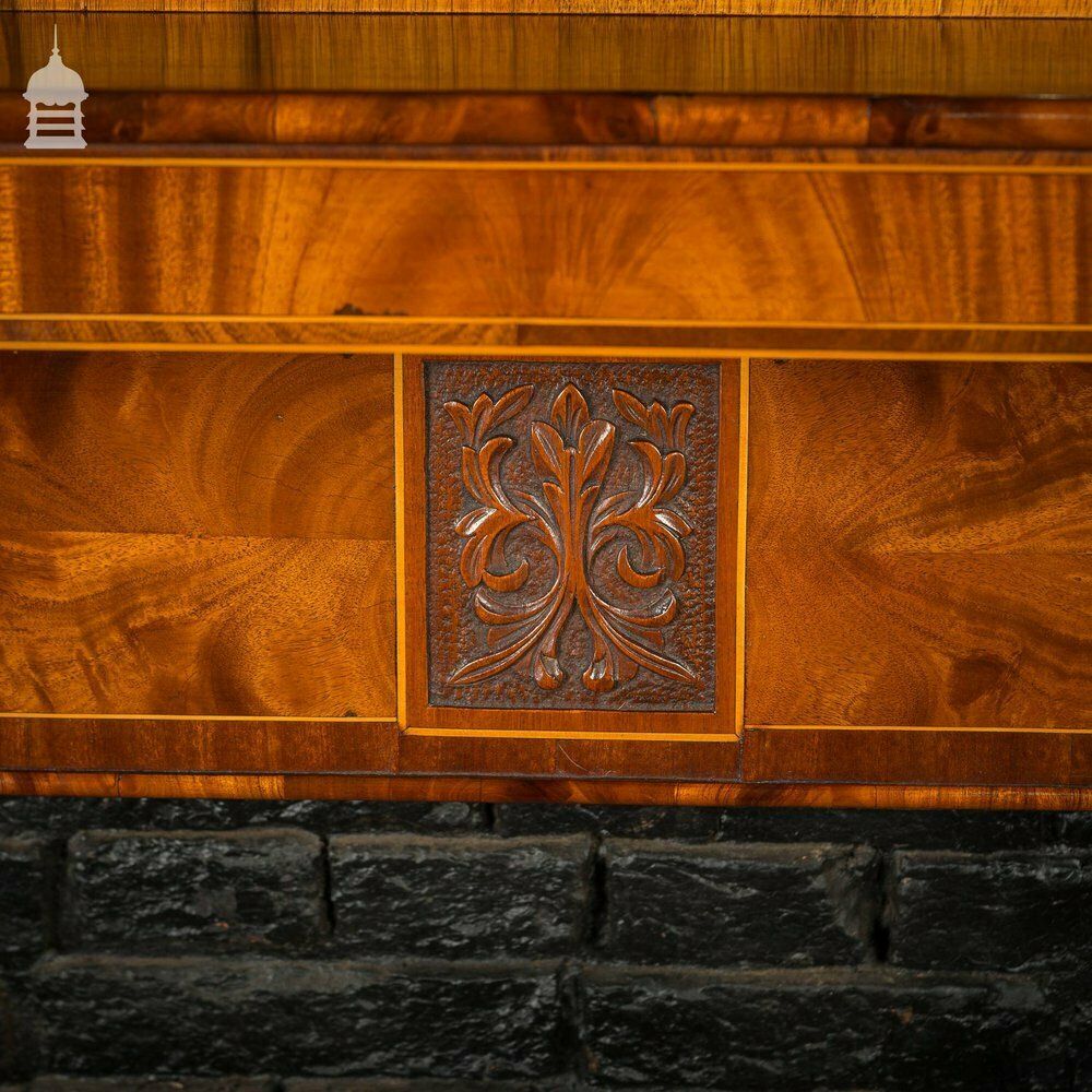Circa 1900 Inlaid Mahogany Fire Surround With Mirrored Overmantel photo for sale