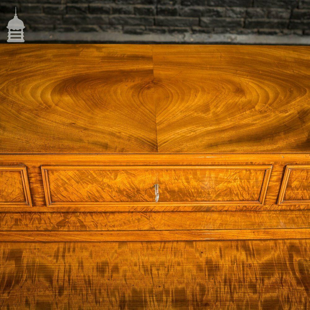 Early 19th C Maple Pedestal Bureau Desk With Internal Birds Eye Maple And Leather Writing Surface photo furniture
