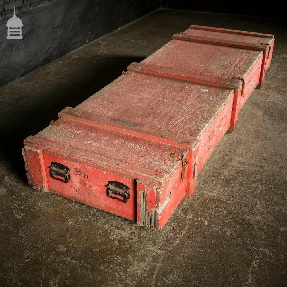 Large Red Wooden Aircraft Part Shipping Crate Reclaimed From A Norfolk Raf Base photo furniture