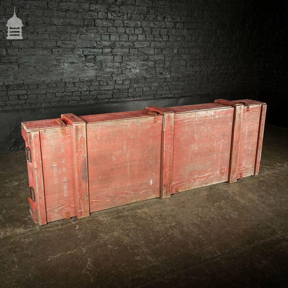 Large Red Wooden Aircraft Part Shipping Crate Reclaimed From A Norfolk Raf Base photo buy