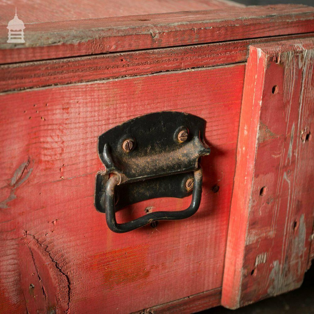 photo buy Large Red Wooden Aircraft Part Shipping Crate Reclaimed From A Norfolk Raf Base