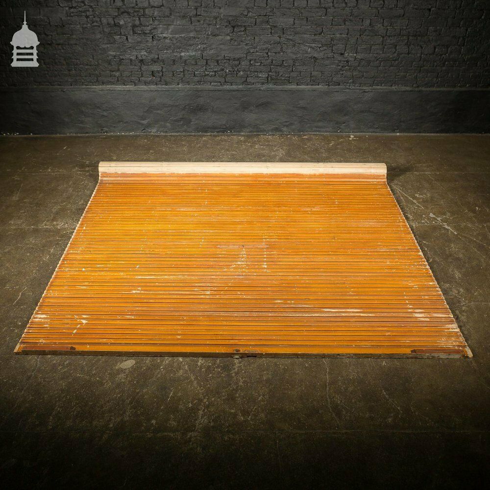 19th C Pitch Pine Roller Shutter With Grained Finish By Haskins Of London