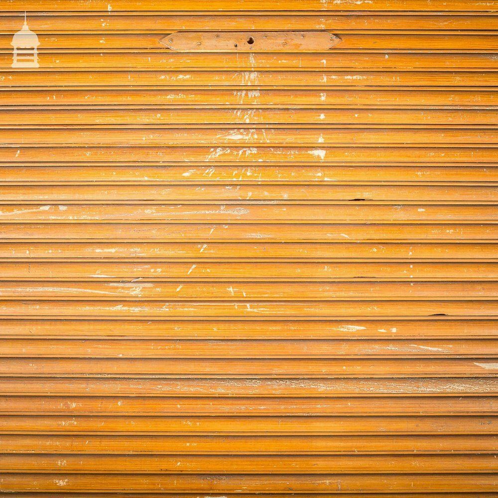 1170.0 19th C Pitch Pine Roller Shutter With Grained Finish By Haskins Of London photo