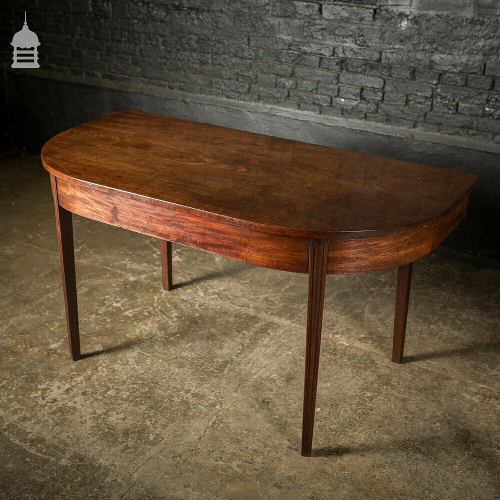 Pair Of Regency Mahogany Single Plank Console Tables With Tapered Molded Legs photo Furniture