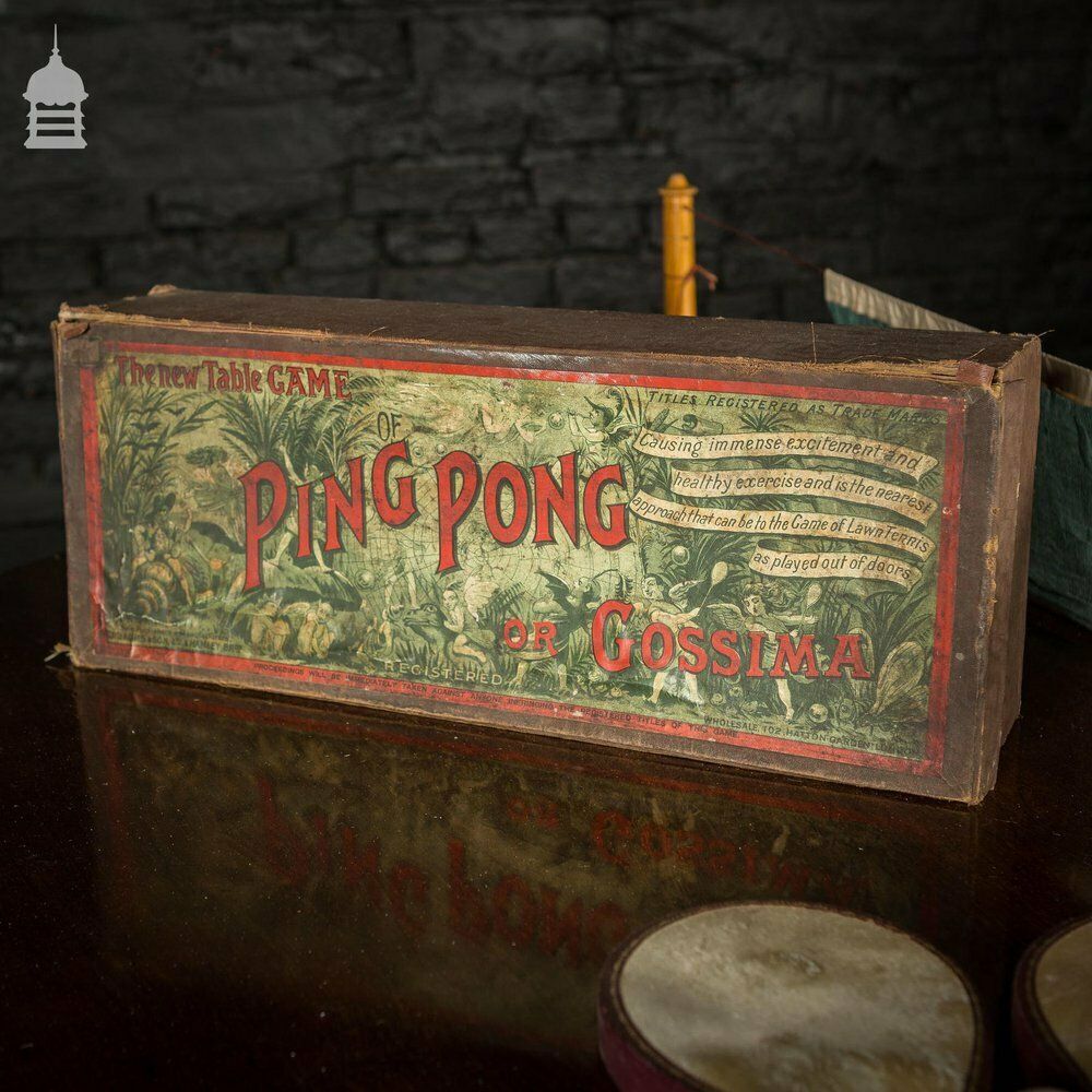 J. Jaques & Son Original 1901 Boxed Hamleys The New Table Game Of Ping Pong Or Gossima photo furniture