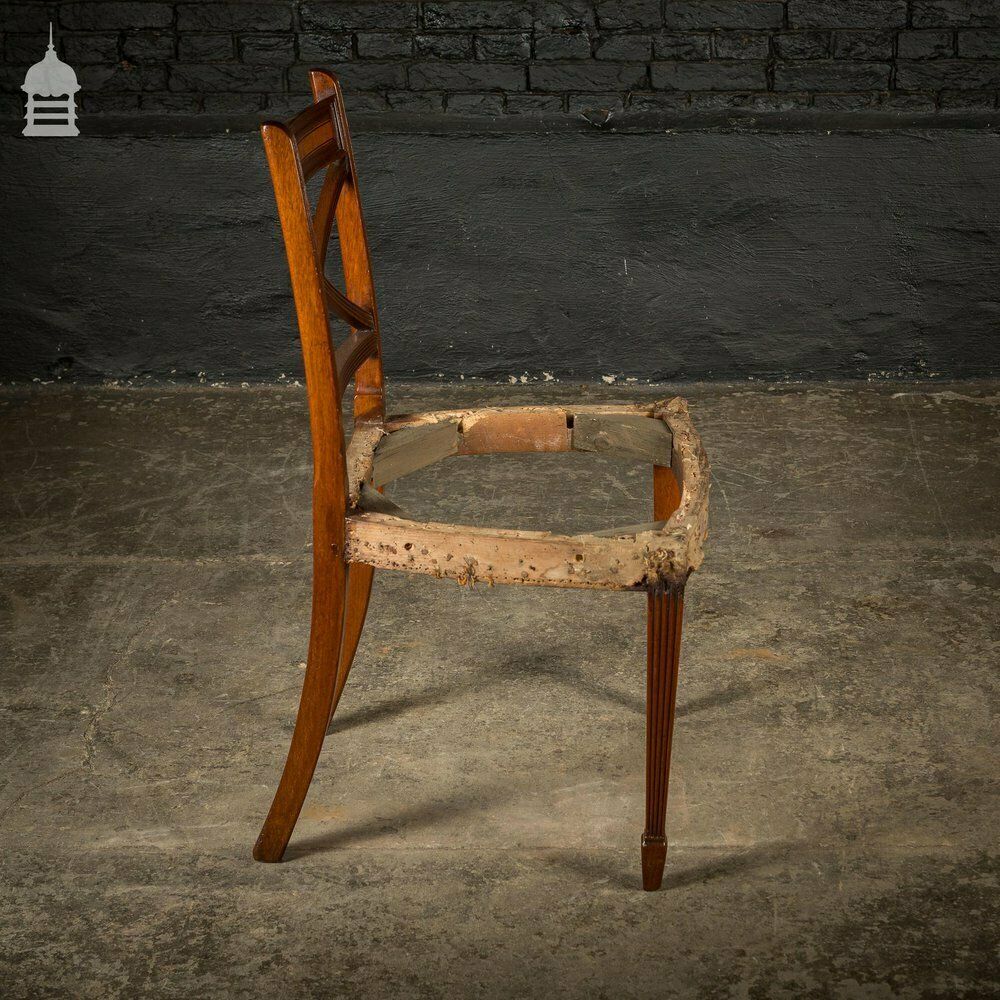 photo vinterior Set Of Six George III Reeded Mahogany Dining Chairs And One Carver Chair Ready For Upholstery