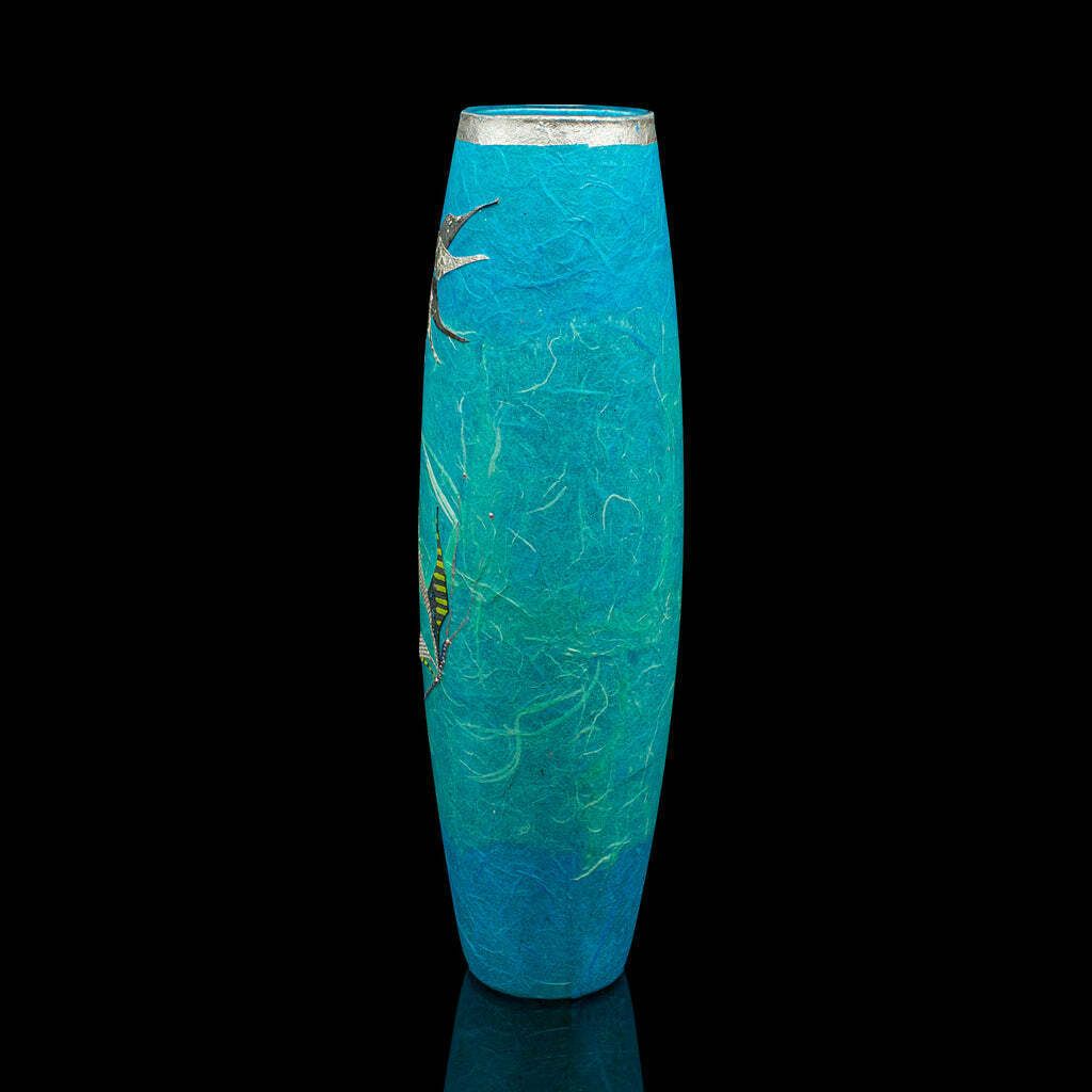 Tall Contemporary Decorative Flower Sleeve, English, Art Glass, Straw Silk Vase photo 295.0