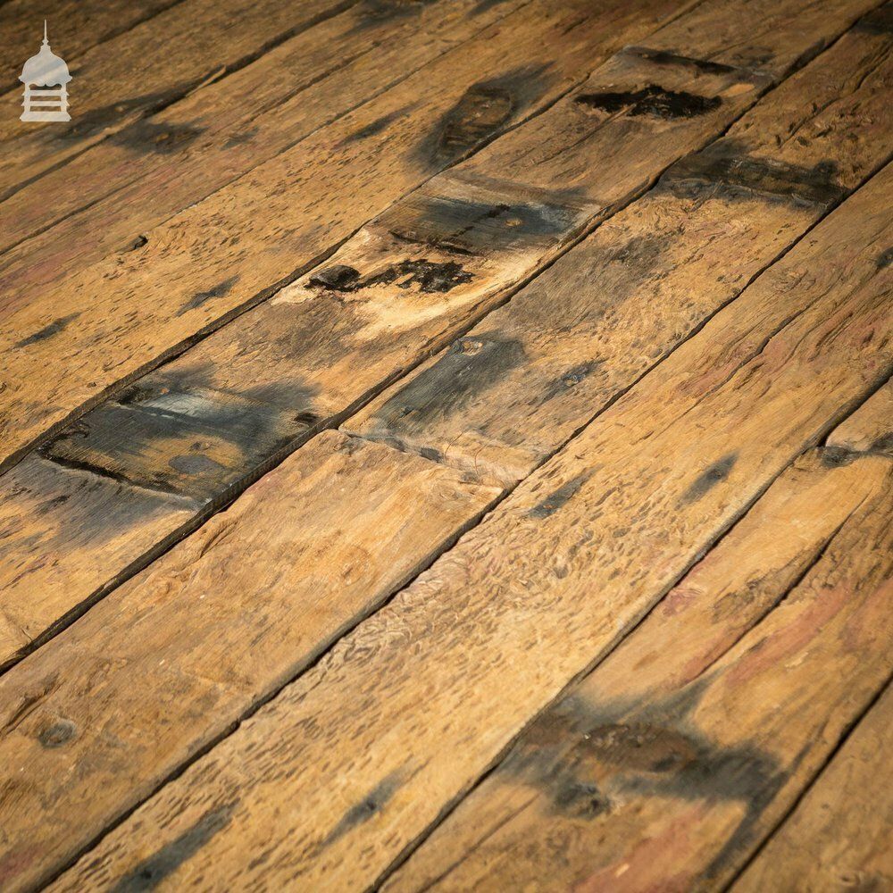 Batch Of 17 Square Metres Of Brushed Oak Reclaimed From Canal Lock Gates photo Home Fixtures