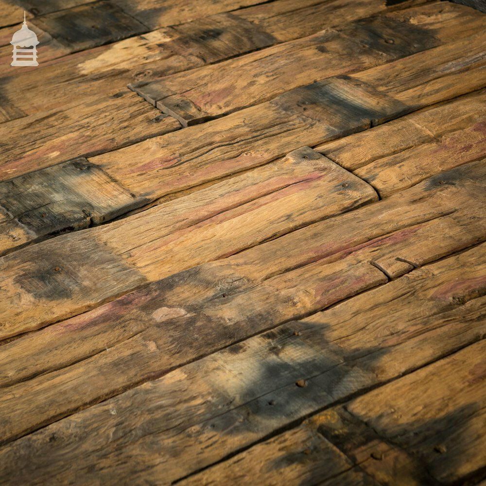 Batch Of 17 Square Metres Of Brushed Oak Reclaimed From Canal Lock Gates photo 6120.0