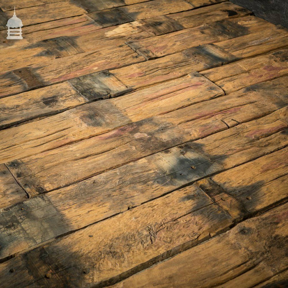 photo vinterior Batch Of 17 Square Metres Of Brushed Oak Reclaimed From Canal Lock Gates