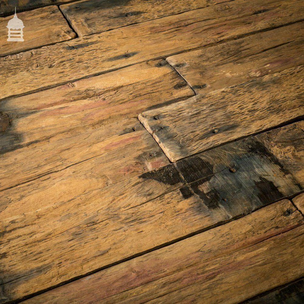photo buy Batch Of 17 Square Metres Of Brushed Oak Reclaimed From Canal Lock Gates