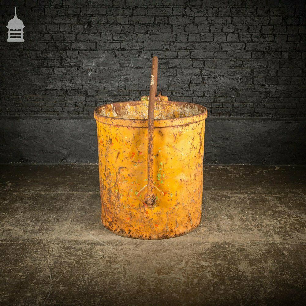 Large Industrial Yellow Painted Steel Barrel With Swing Handle photo buy