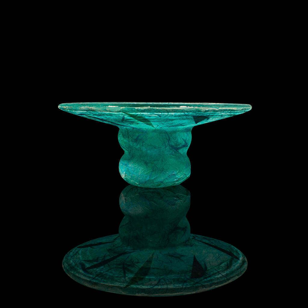 Contemporary Decorative Tea Light Stand, English Art Glass, Votive Candle Holder photo 195.0