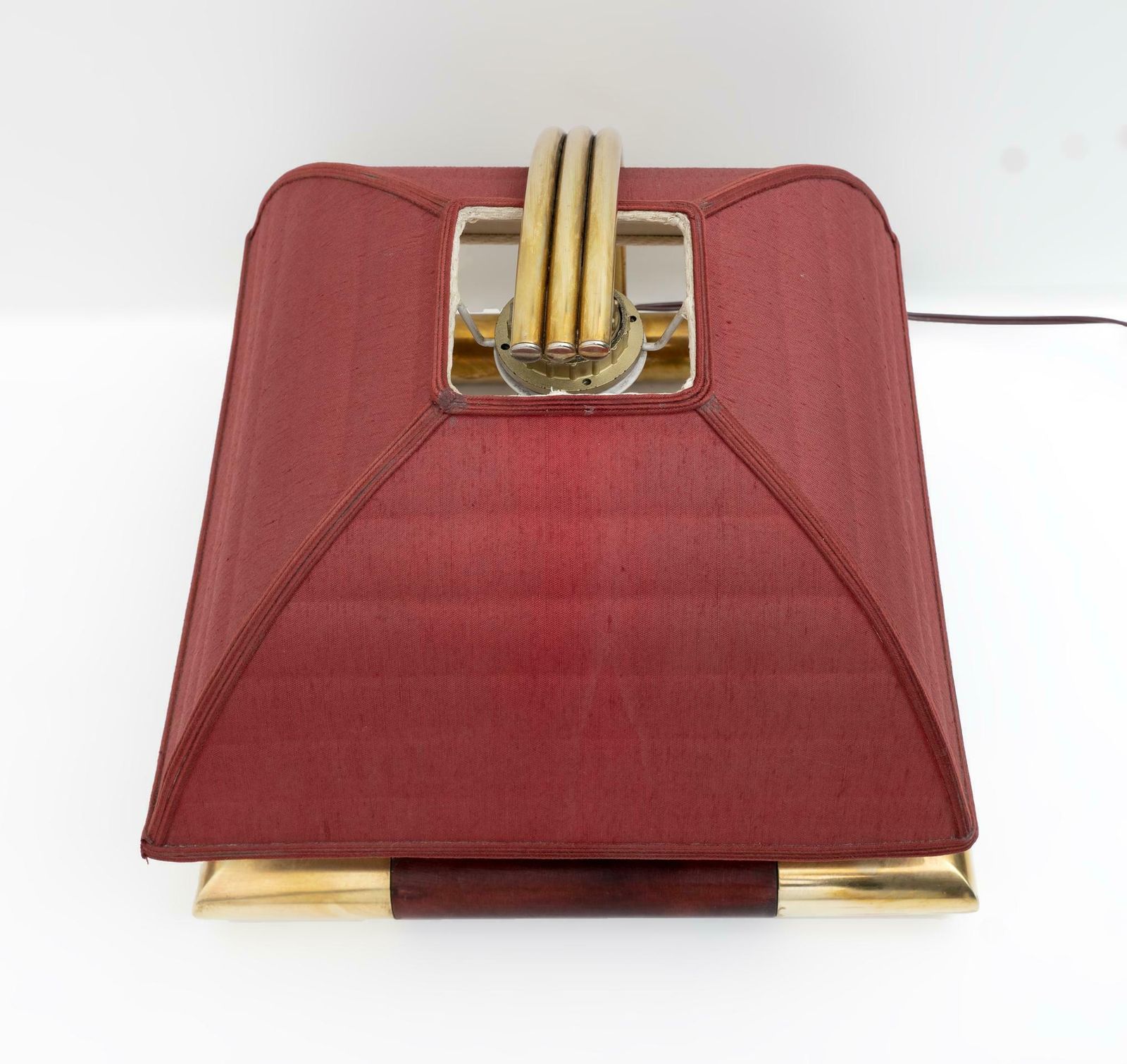 Tommaso Barbi Style Mid Century Modern Italian Brass Table Lamp, 1970s photo vinterior