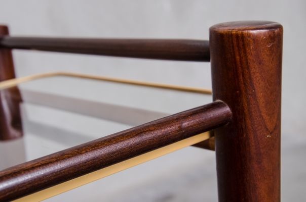Teak Trolley With Two Glass Tops By Cees Braakman For Pastoe, 1950s photo furniture