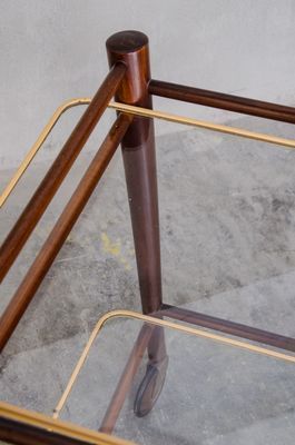 Teak Trolley With Two Glass Tops By Cees Braakman For Pastoe, 1950s photo Furniture