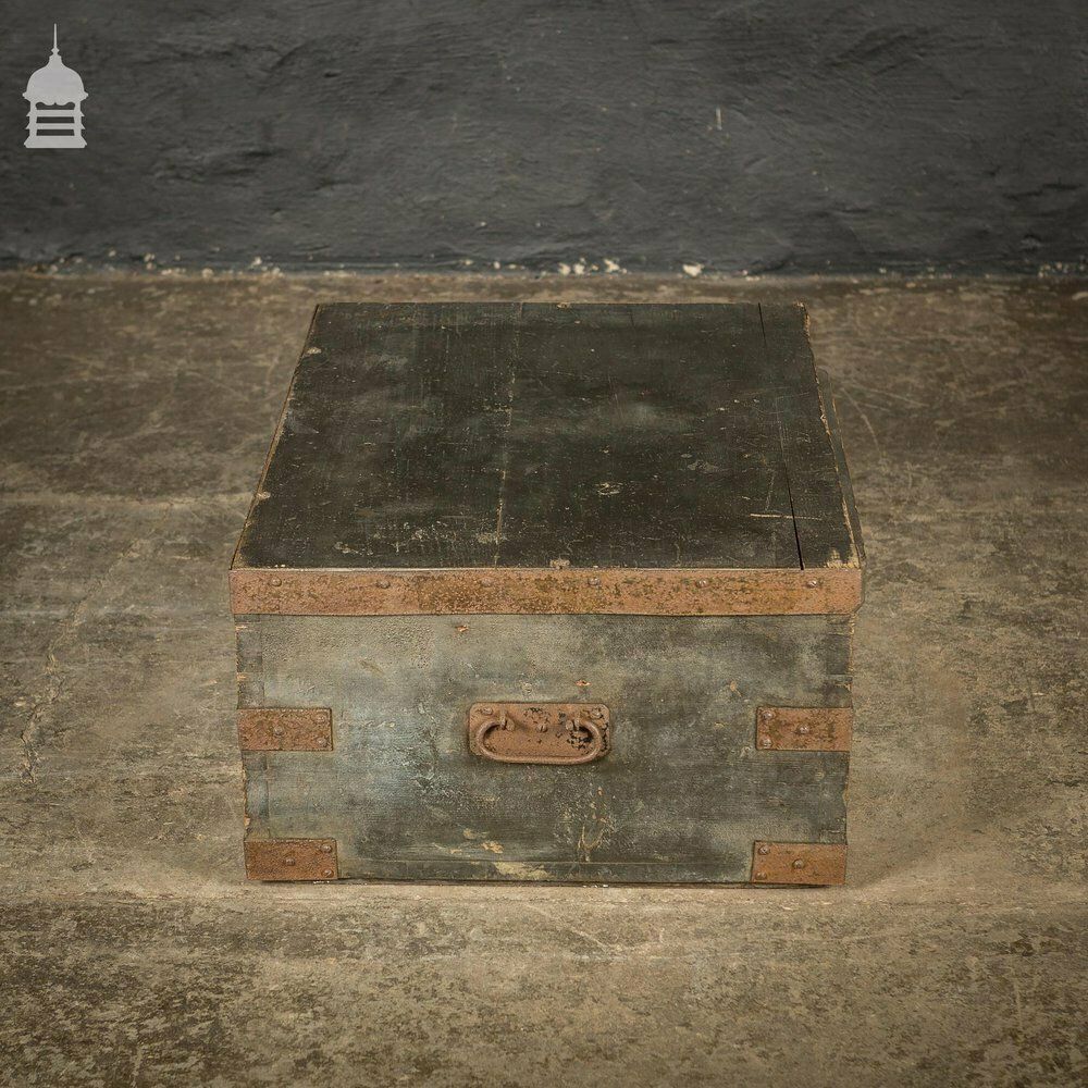 570.0 19th C Royal Regiment Wooden Truck Chest With “A.D. Chubb R.C.A” Monogram photo