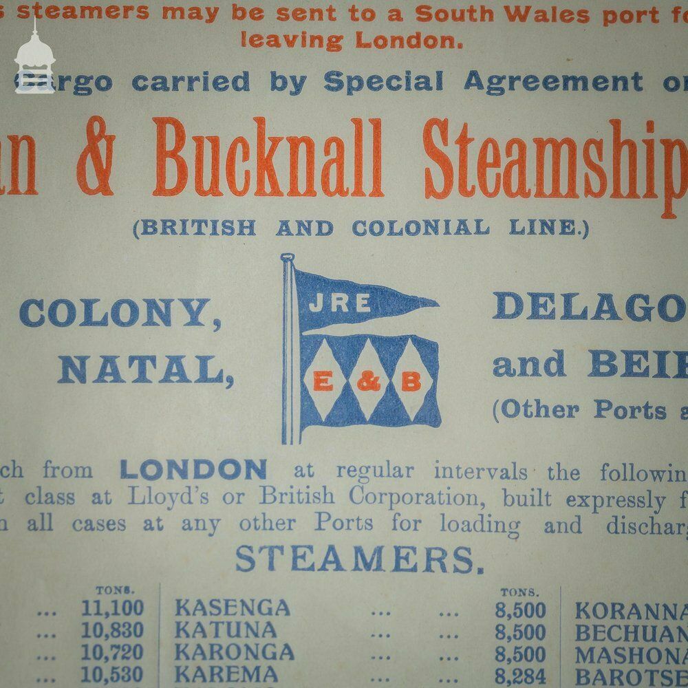 1915 Ellerman & Bucknall Steamship Co. Ltd Notice In Later Frame photo buy