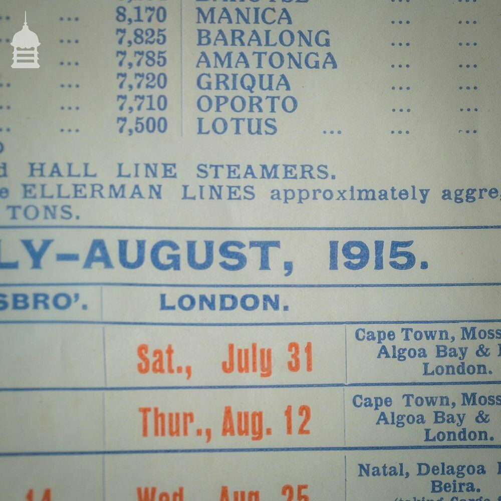 photo for sale 1915 Ellerman & Bucknall Steamship Co. Ltd Notice In Later Frame