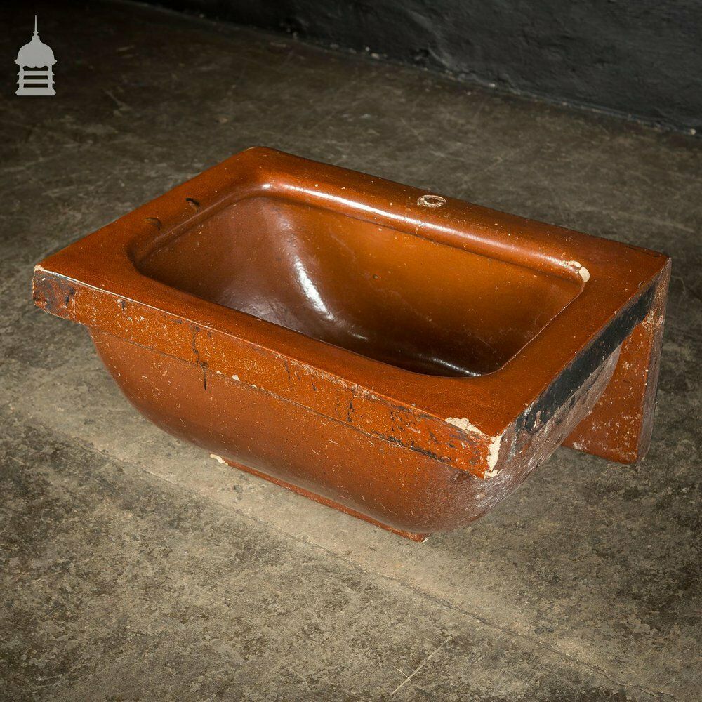 Large Victorian Salt Glaze Orange Peel Ceramic Trough Sink By Oats & Green Ltd Halifax