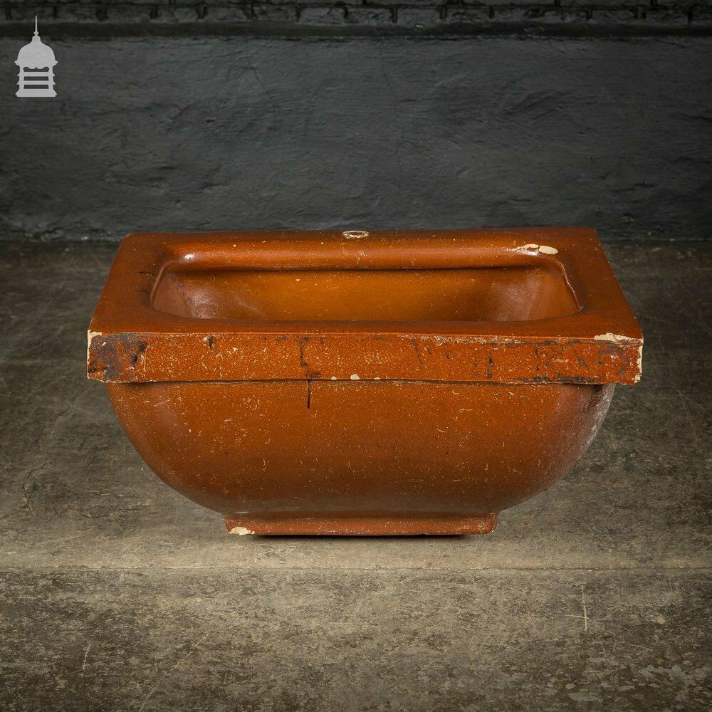 Large Victorian Salt Glaze Orange Peel Ceramic Trough Sink By Oats & Green Ltd Halifax photo for sale