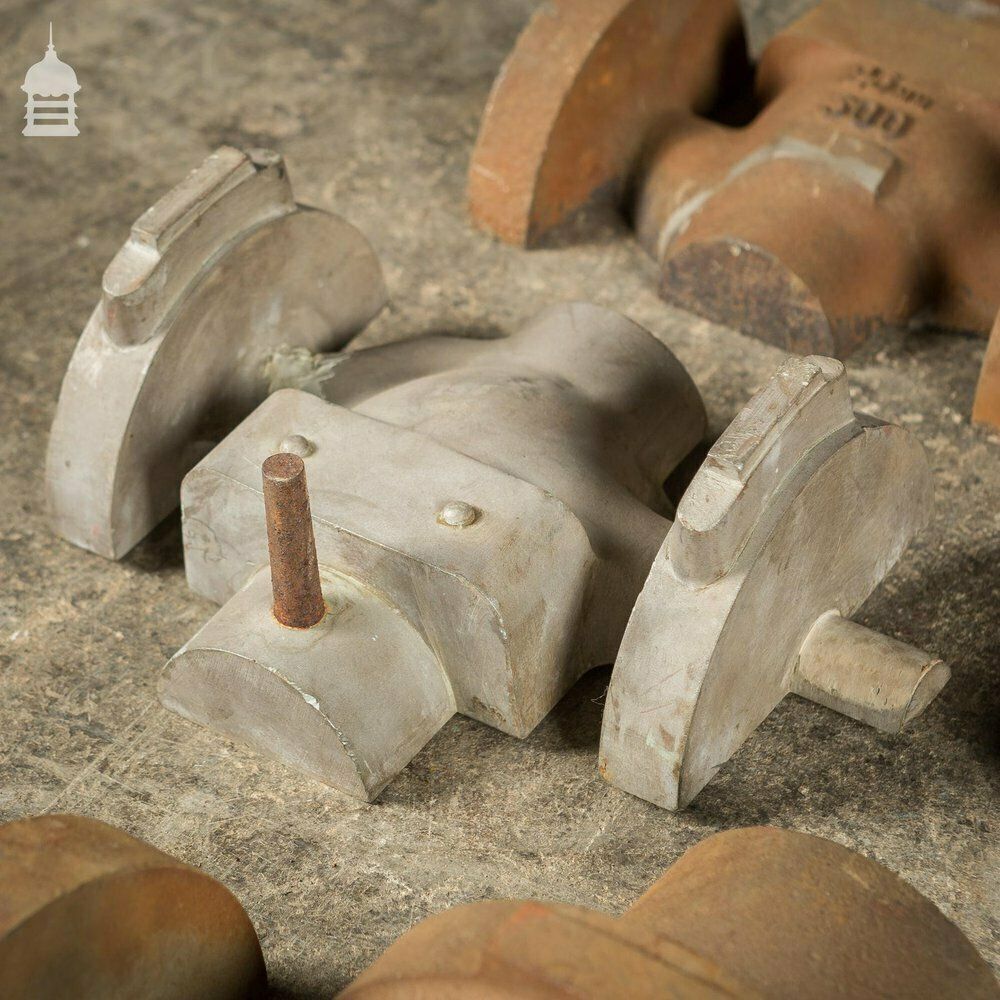 Batch Of 10 Metal And Wooden Industrial Factory Foundry Moulds photo for sale