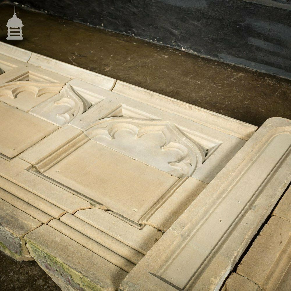 4500.0 19th C Ecclesiastical Gothic Carved Bath Stone Church Wall photo