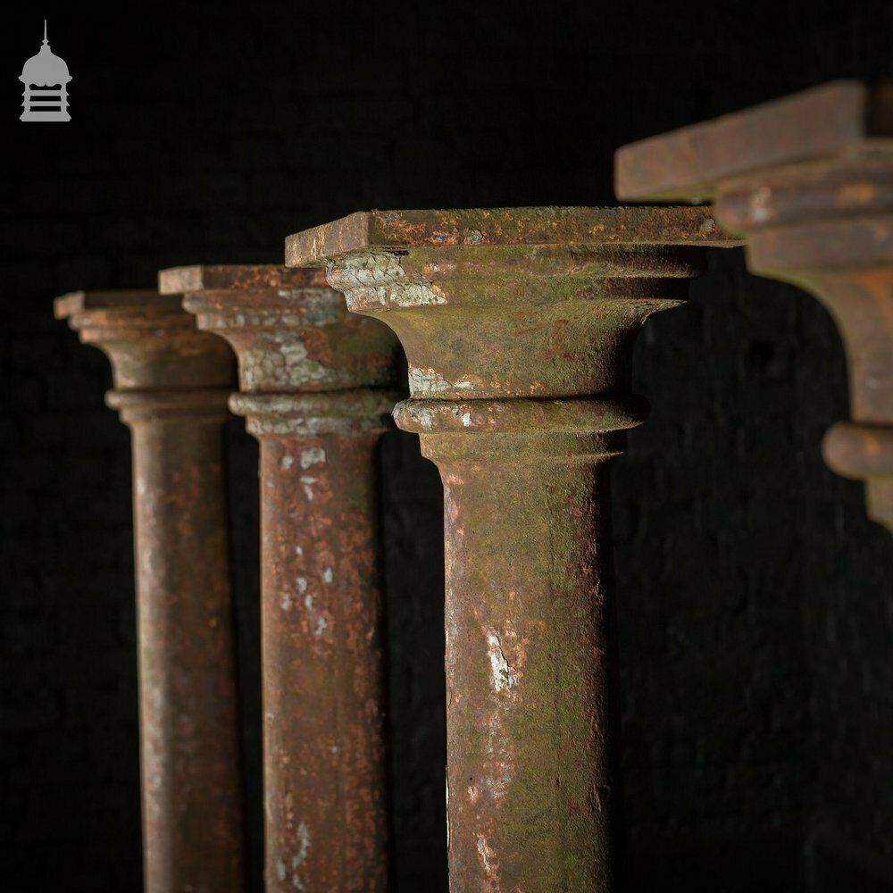 Set Of 4 19th C Cast Iron Columns Pillars Stanchions photo for sale