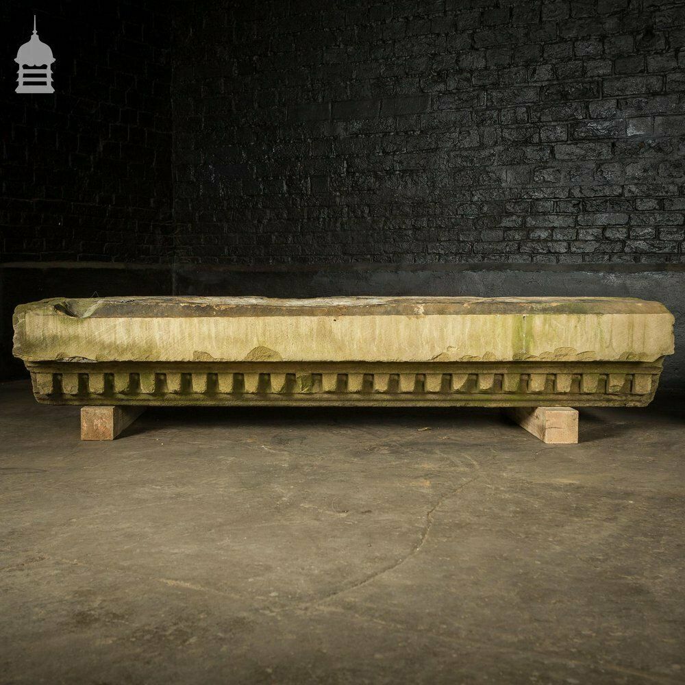 Pair Of Georgian Carved Sandstone Lintels With Dentil Moulding photo 1680.0