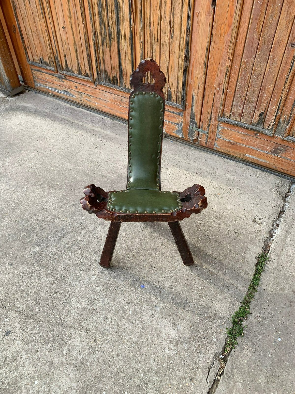 Spanish Brutalist Chair In Wood, 1960s photo Furniture